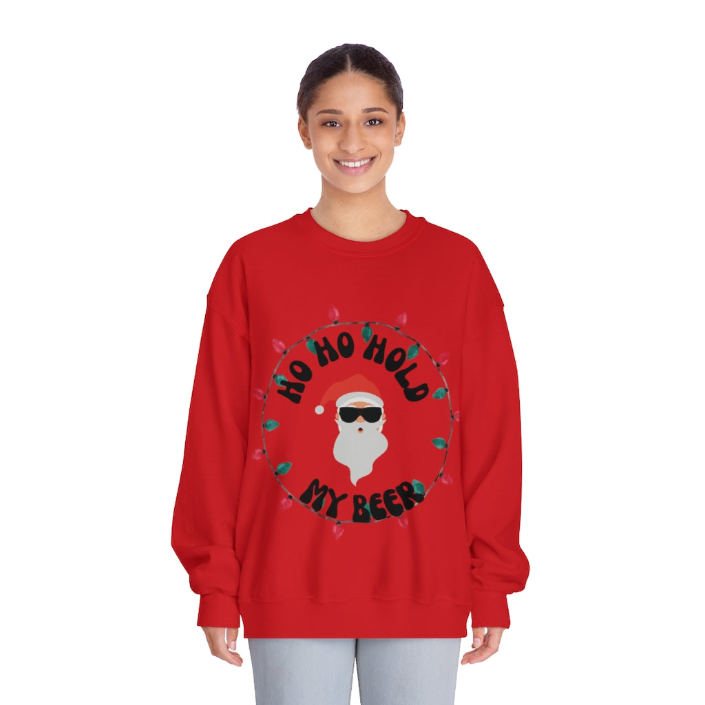 HO HO Hold my beer Unisex DryBlend® Crewneck Sweatshirt