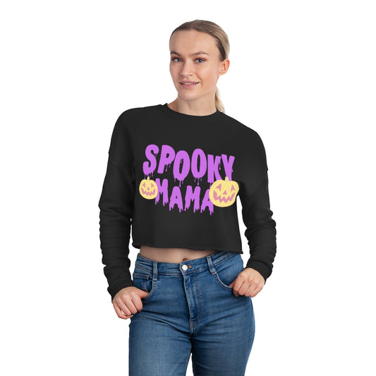 Spooky Mama Halloween Women's Cropped Sweatshirt