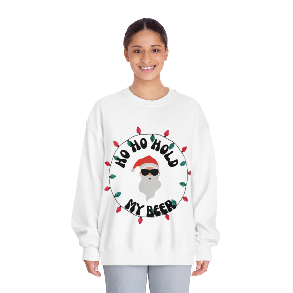 HO HO Hold my beer Unisex DryBlend® Crewneck Sweatshirt