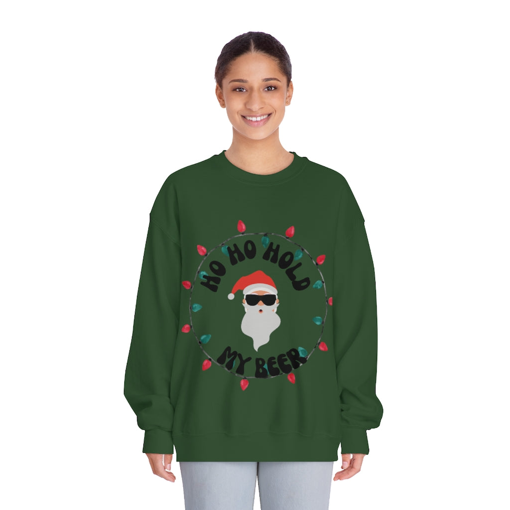 HO HO Hold my beer Unisex DryBlend® Crewneck Sweatshirt