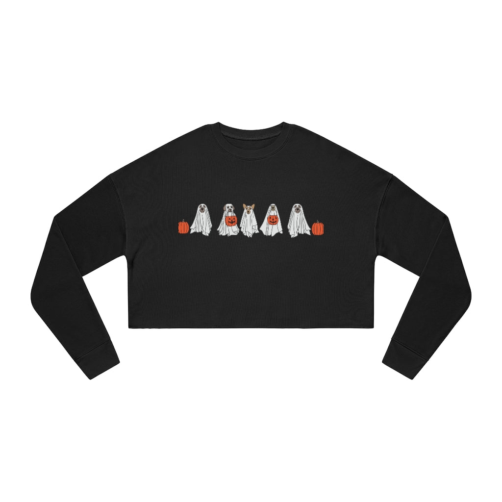 Cute Halloween Dog Women's Cropped Sweatshirt