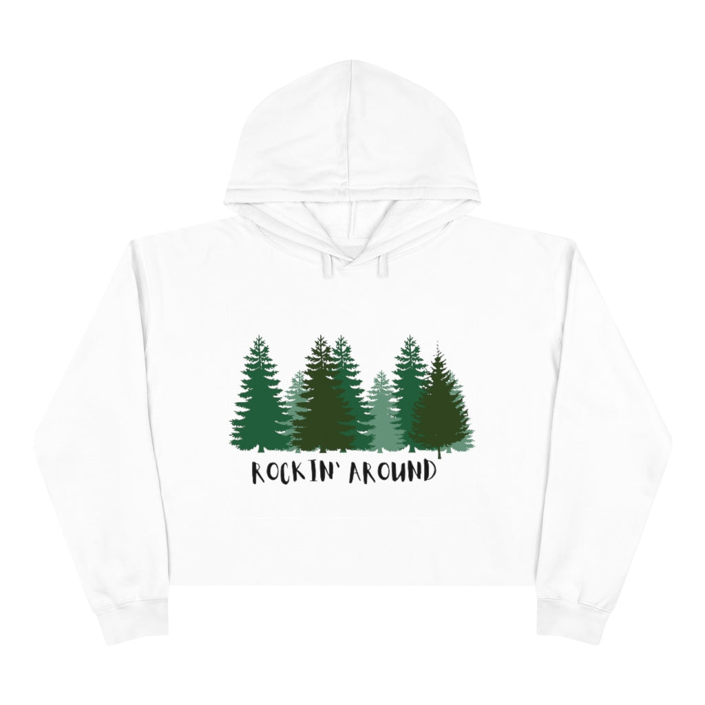 Rockin' Around Christmas Womens Crop Hoodie