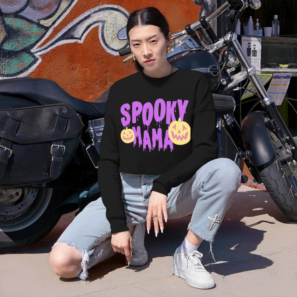 Spooky Mama Halloween Women's Cropped Sweatshirt