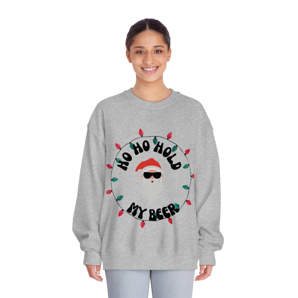 HO HO Hold my beer Unisex DryBlend® Crewneck Sweatshirt