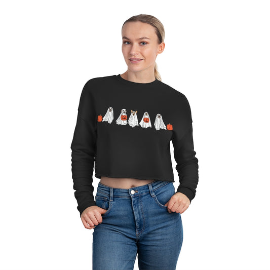 Cute Halloween Dog Women's Cropped Sweatshirt