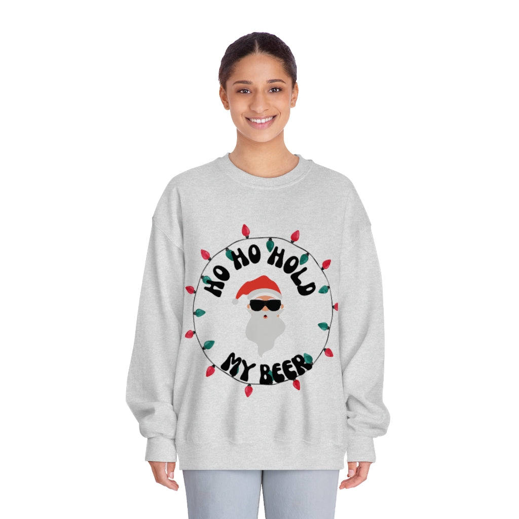 HO HO Hold my beer Unisex DryBlend® Crewneck Sweatshirt